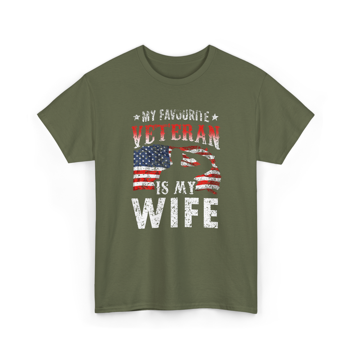 My Favourite Veteran Wife Veterans T-Shirt - Military Green