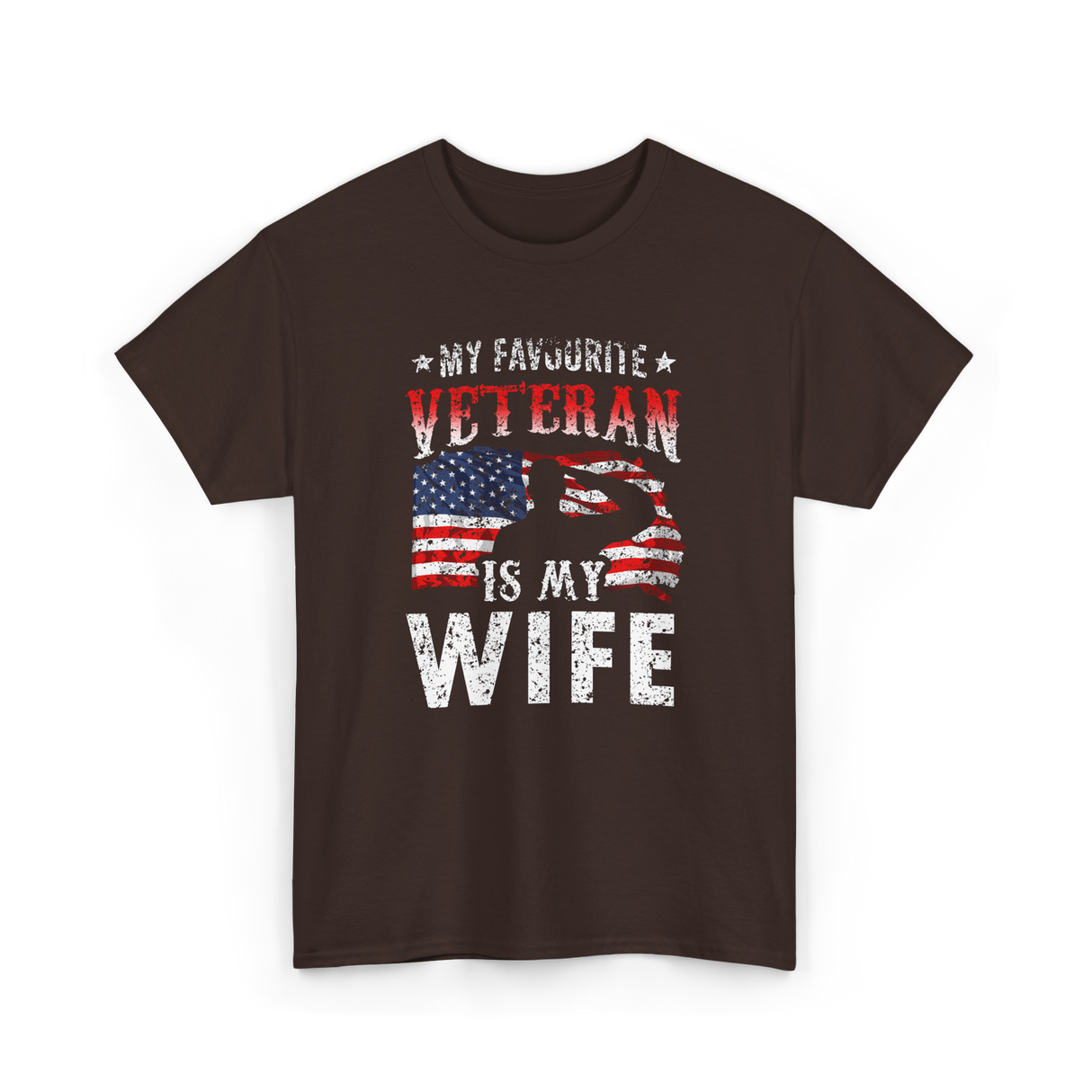 My Favourite Veteran Wife Veterans T-Shirt - Dark Chocolate