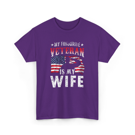 My Favourite Veteran Wife Veterans T-Shirt - Purple