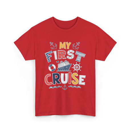 My First Cruise Travel Adventure T-Shirt - Red