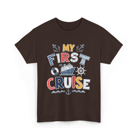 My First Cruise Travel Adventure T-Shirt - Dark Chocolate