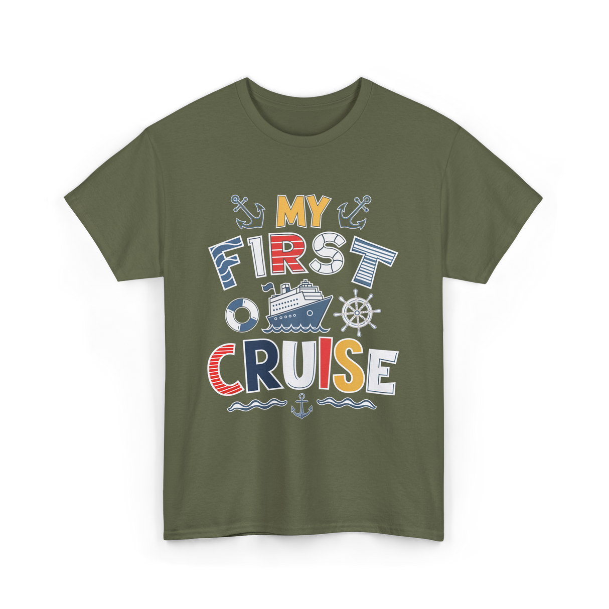 My First Cruise Travel Adventure T-Shirt - Military Green