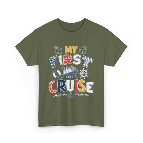 My First Cruise Travel Adventure T-Shirt - Military Green