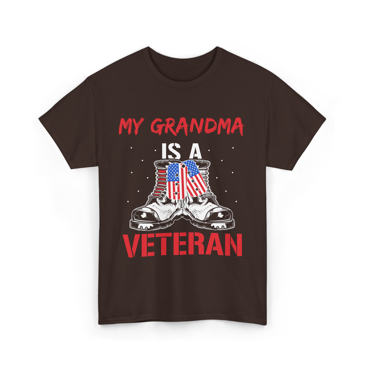 My Grandma Veteran Military T-Shirt - Dark Chocolate