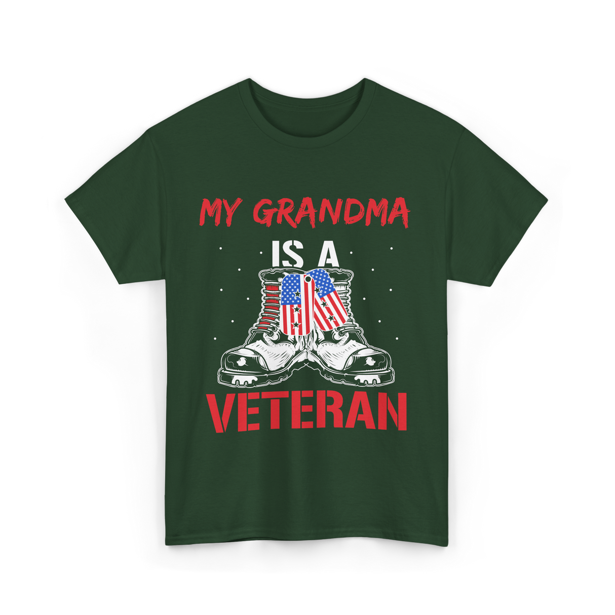 My Grandma Veteran Military T-Shirt - Forest Green