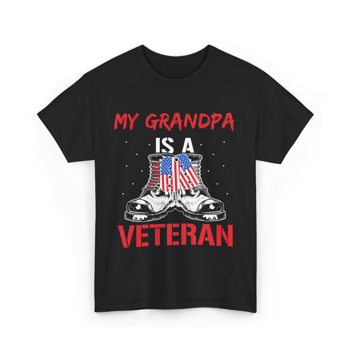 My Grandpa Veteran Patriotic T-Shirt - Black