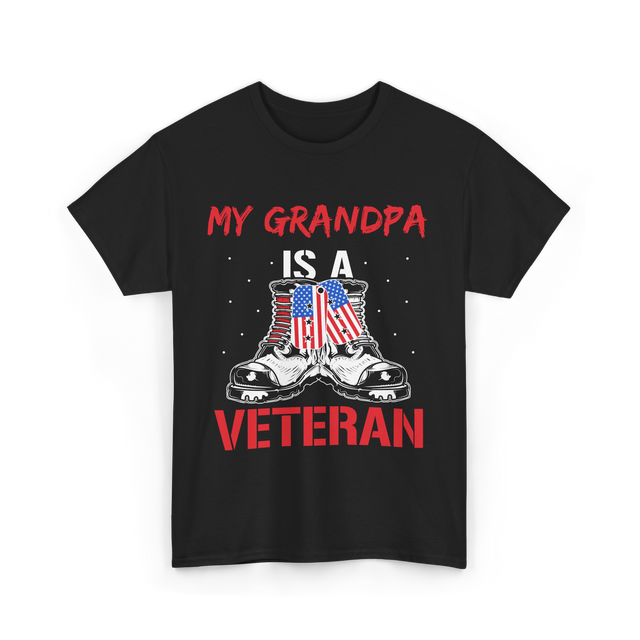 My Grandpa Veteran Patriotic T-Shirt - Black