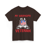 My Grandpa Veteran Patriotic T-Shirt - Dark Chocolate