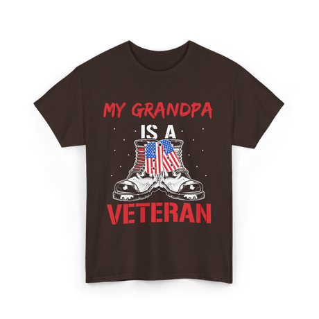 My Grandpa Veteran Patriotic T-Shirt - Dark Chocolate