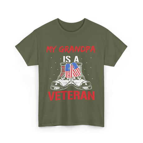 My Grandpa Veteran Patriotic T-Shirt - Military Green