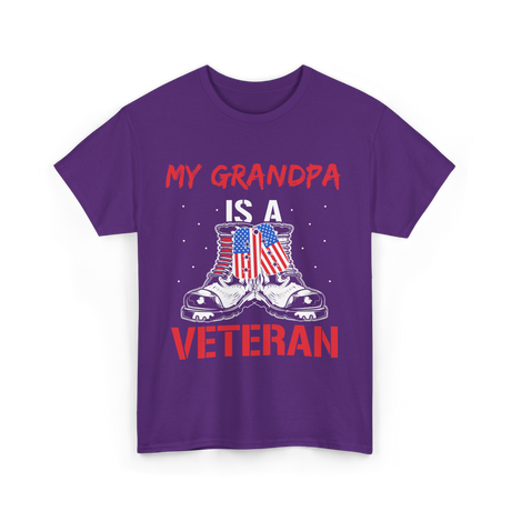 My Grandpa Veteran Patriotic T-Shirt - Purple