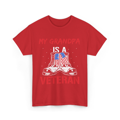 My Grandpa Veteran Patriotic T-Shirt - Red