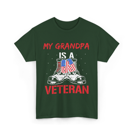 My Grandpa Veteran Patriotic T-Shirt - Forest Green