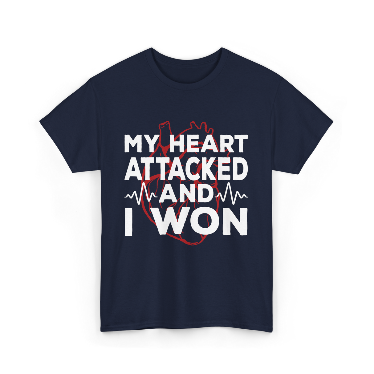 My Heart Attacked Heart Health T-Shirt - Navy