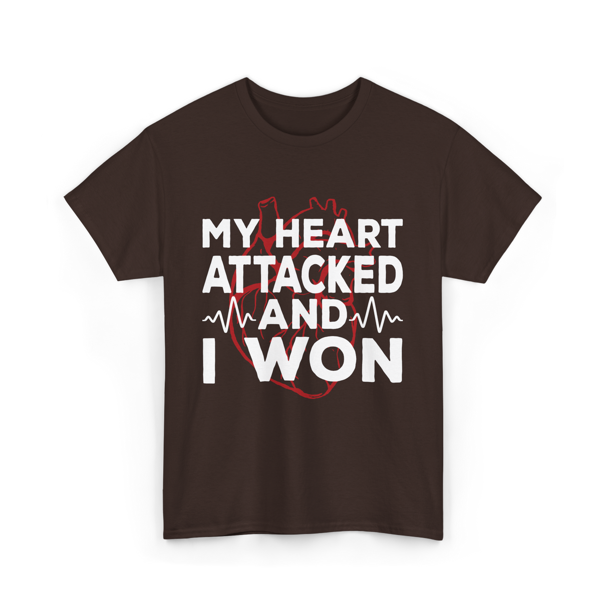 My Heart Attacked Heart Health T-Shirt - Dark Chocolate