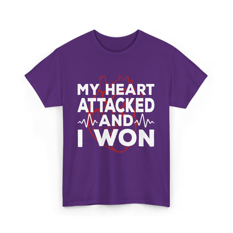 My Heart Attacked Heart Health T-Shirt - Purple