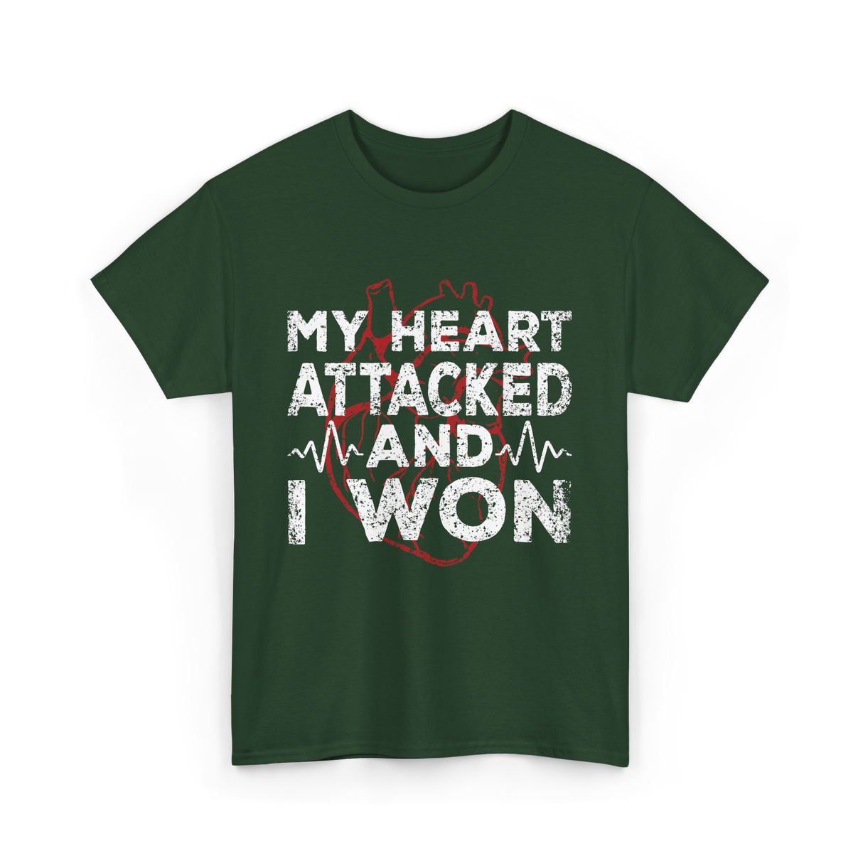 My Heart Attacked Heart T-Shirt - Forest Green