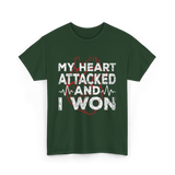 My Heart Attacked Heart T-Shirt - Forest Green