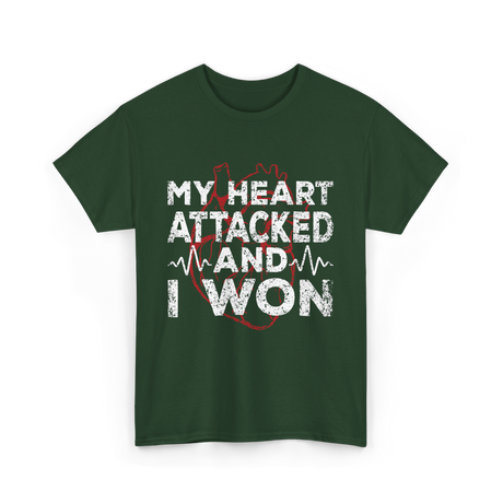 My Heart Attacked Heart T-Shirt - Forest Green