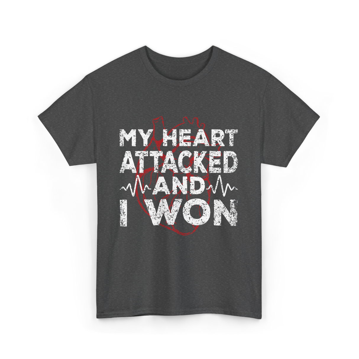 My Heart Attacked Heart T-Shirt - Dark Heather