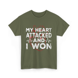 My Heart Attacked Heart T-Shirt - Military Green