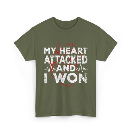 My Heart Attacked Heart T-Shirt - Military Green