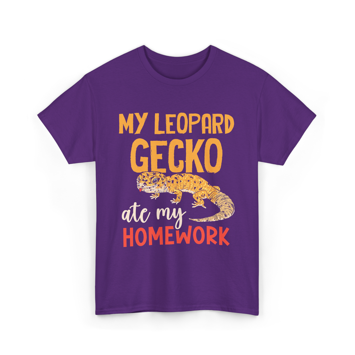 My Leopard Gecko Geckos Homework T-Shirt - Purple