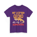 My Leopard Gecko Geckos Homework T-Shirt - Purple