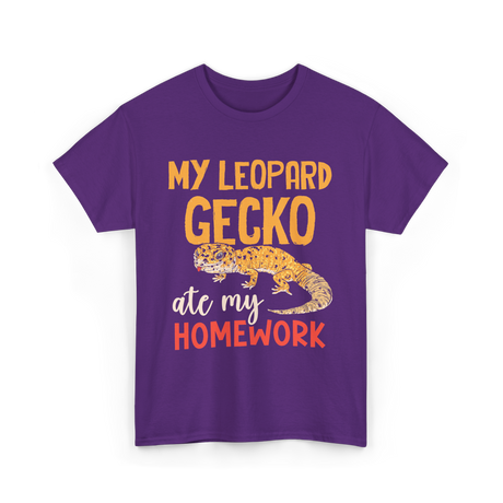 My Leopard Gecko Geckos Homework T-Shirt - Purple