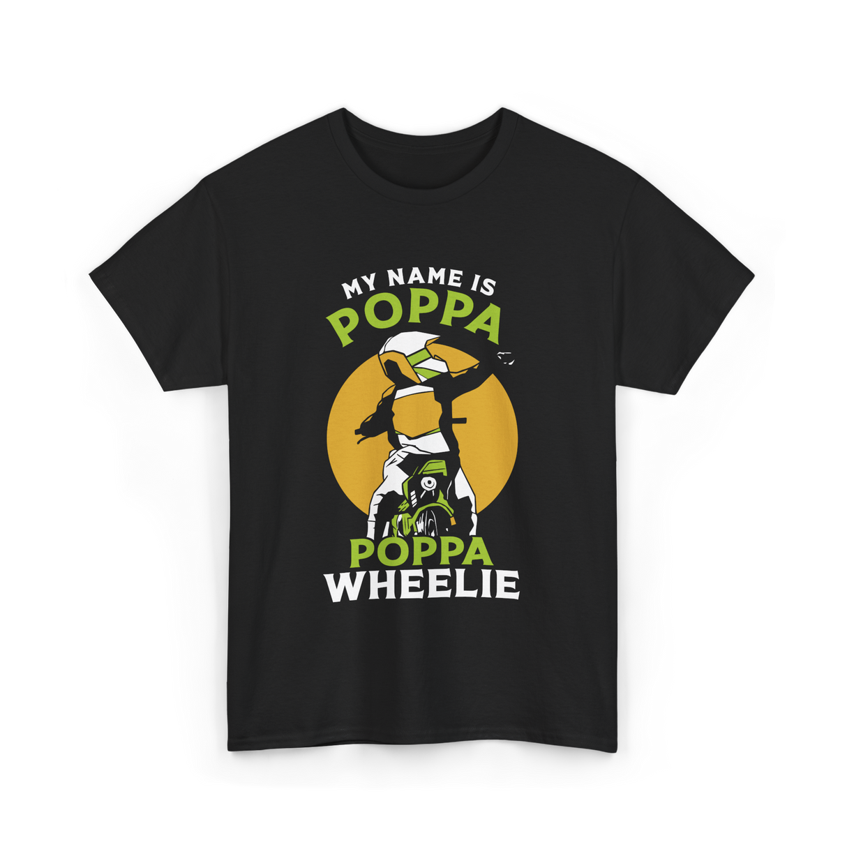 My Name Is Poppa Wheelie Motocross T-Shirt - Black