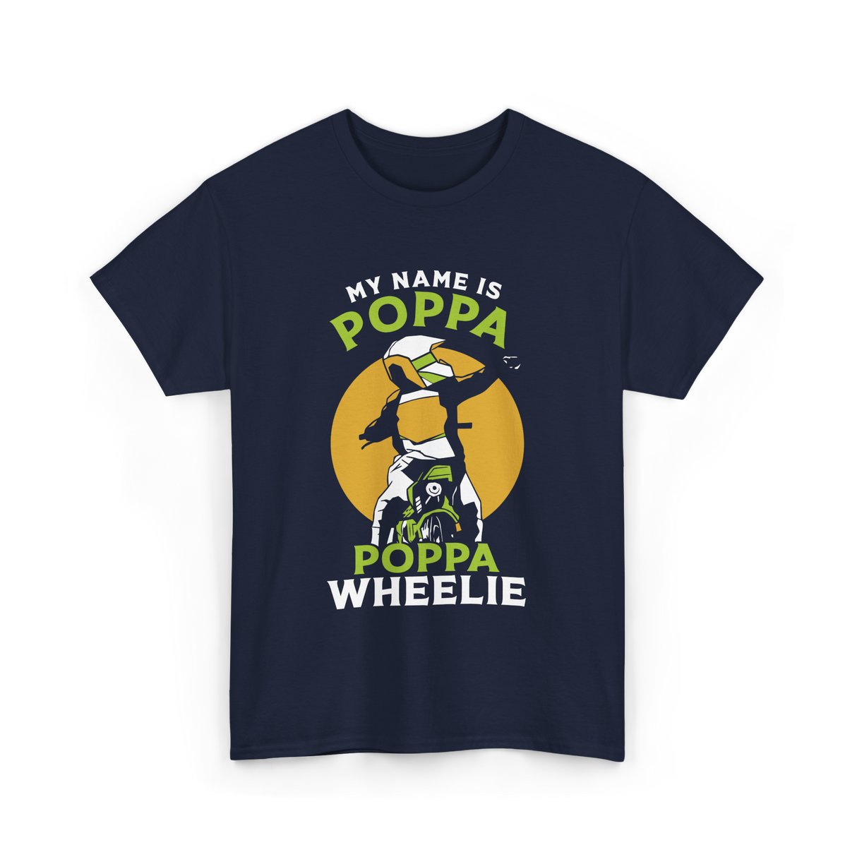 My Name Is Poppa Wheelie Motocross T-Shirt - Navy