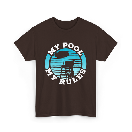 My Pool My Rules Swimming T-Shirt - Dark Chocolate