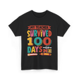 My Teacher Survived 100 Days Kids School T-Shirt - Black