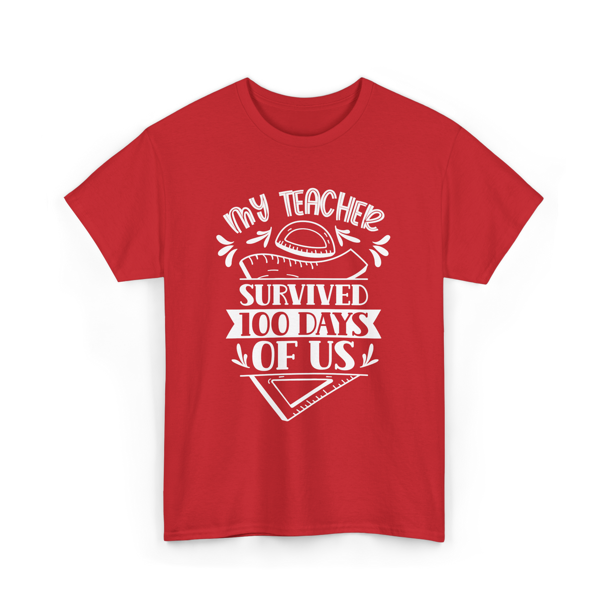 My Teacher Survived 100 Days School T-Shirt - Red