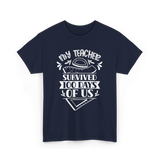 My Teacher Survived 100 Days School T-Shirt - Navy