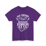 My Teacher Survived 100 Days School T-Shirt - Purple