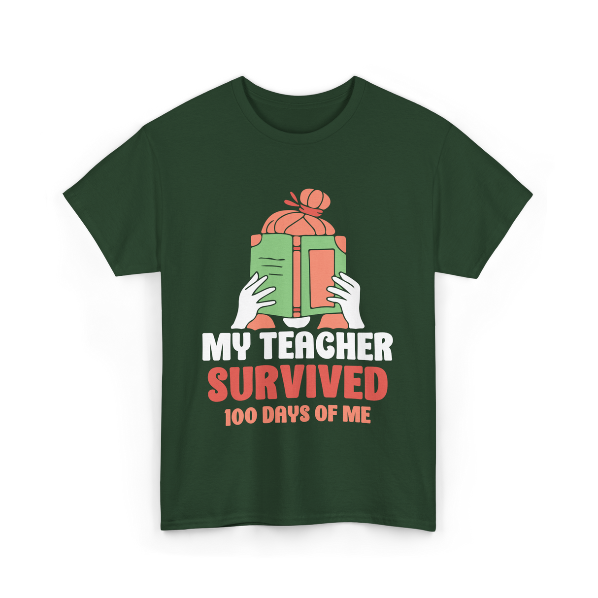 My Teacher Survived Kids School T-Shirt - Forest Green