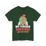 My Teacher Survived Kids School T-Shirt - Forest Green