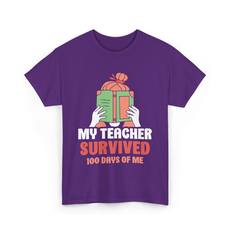 My Teacher Survived Kids School T-Shirt - Purple