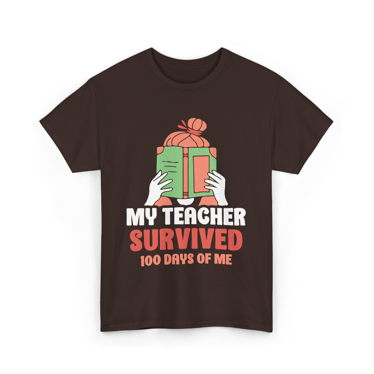 My Teacher Survived Kids School T-Shirt - Dark Chocolate