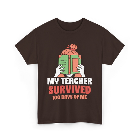 My Teacher Survived Kids School T-Shirt - Dark Chocolate