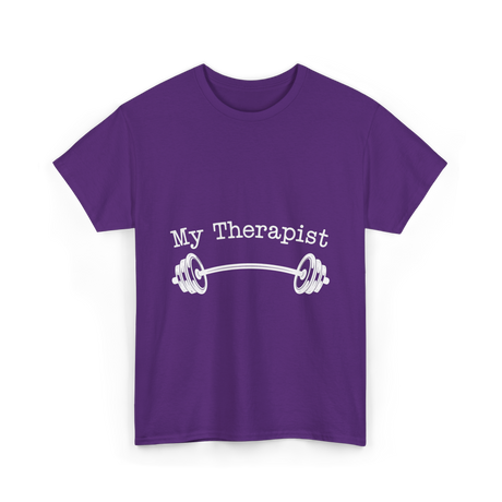 My Therapist Barbell Workout T-Shirt - Purple