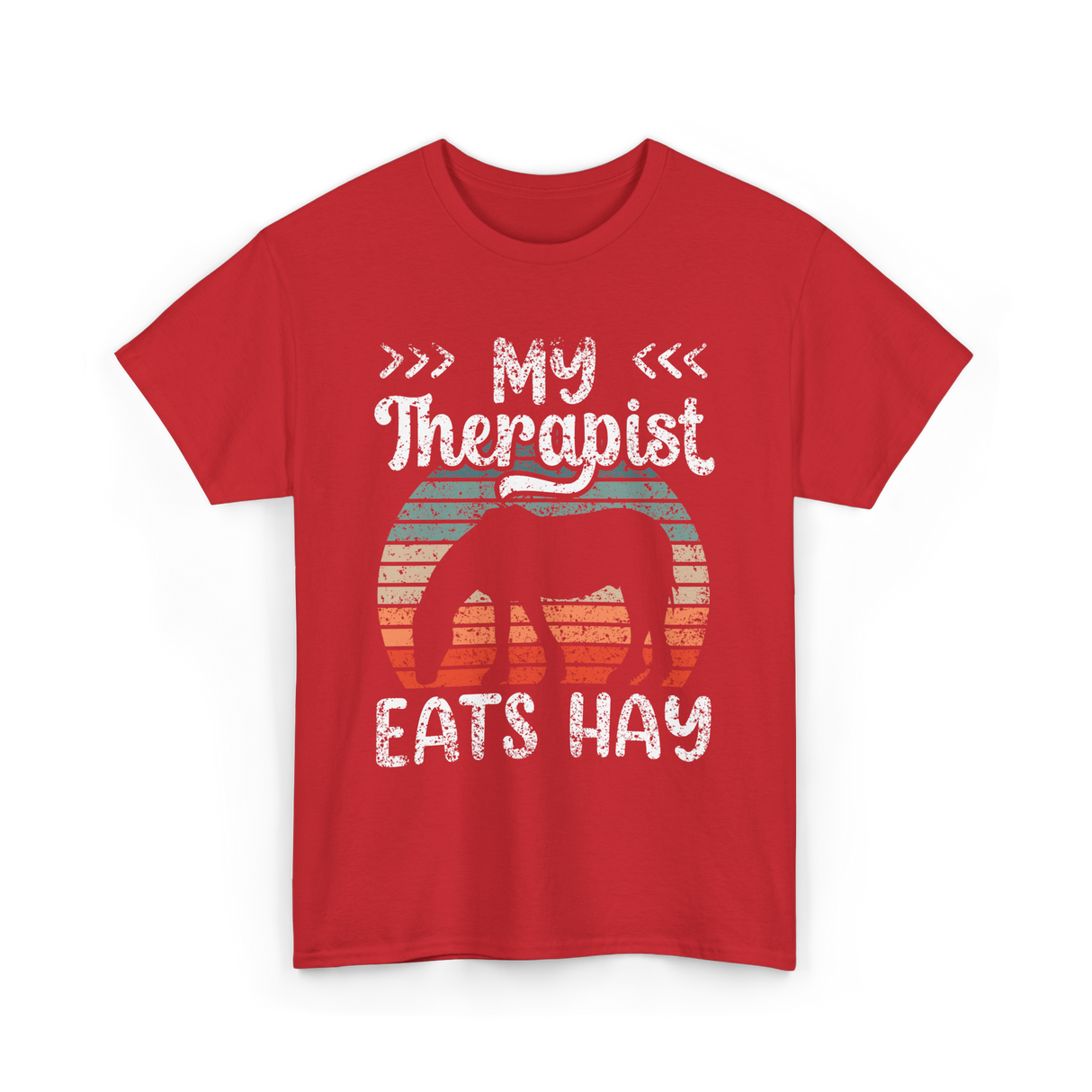 My Therapist Eats Hay Equestrian T-Shirt - Red