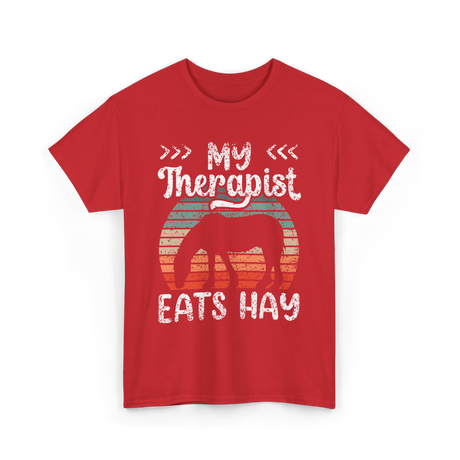 My Therapist Eats Hay Equestrian T-Shirt - Red