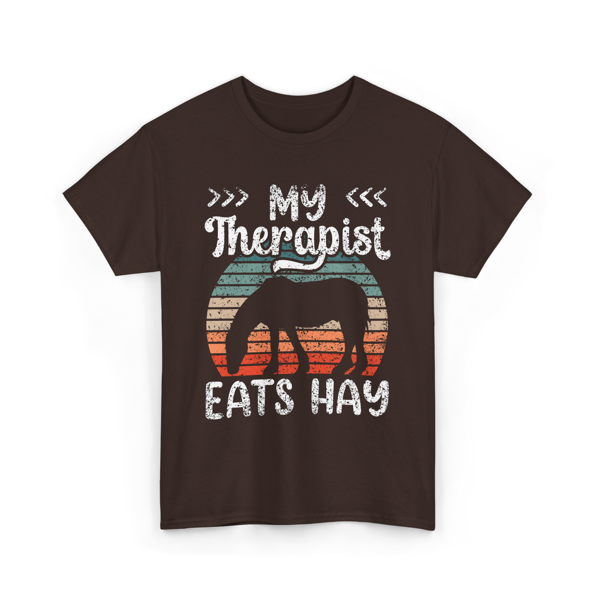 My Therapist Eats Hay Equestrian T-Shirt - Dark Chocolate