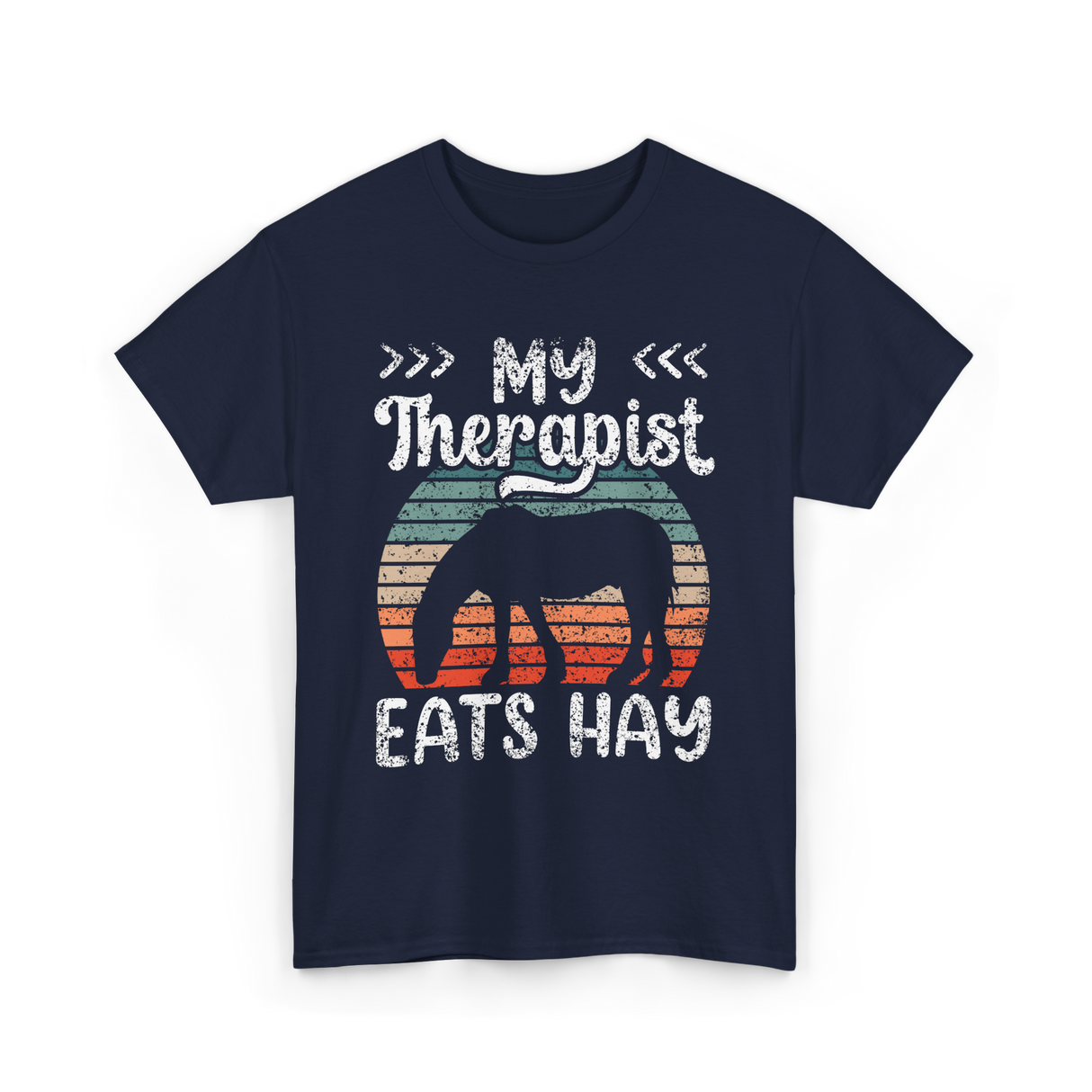 My Therapist Eats Hay Equestrian T-Shirt - Navy