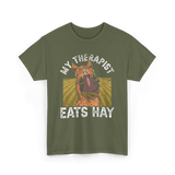 My Therapist Eats Hay Horse Rider T-Shirt - Military Green