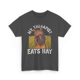 My Therapist Eats Hay Horse Rider T-Shirt - Dark Heather