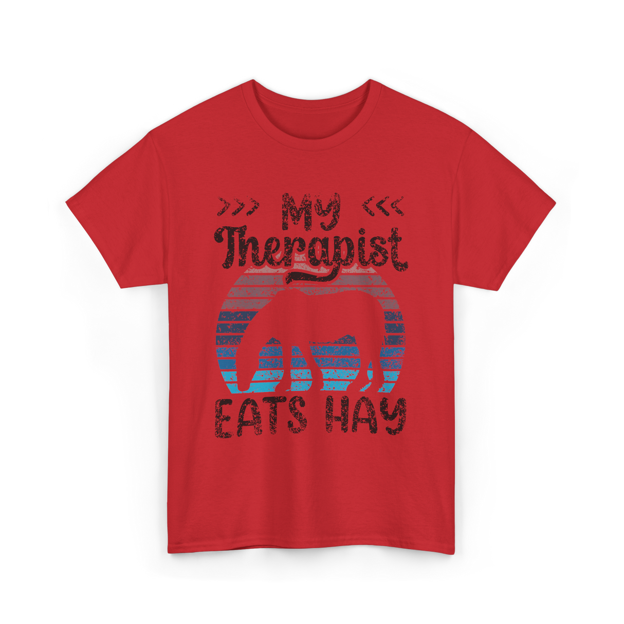 My Therapist Eats Hay Horse Rider T-Shirt - Red