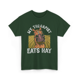 My Therapist Eats Hay Horse Rider T-Shirt - Forest Green